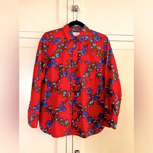 JCrew Lattice floral collection classic shirt size 4
